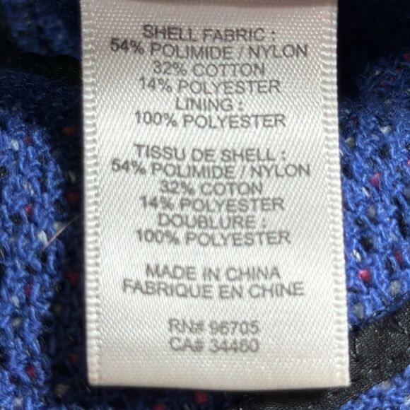 Rebecca Taylor Tweed Moto Jacket Navy Pink Zip Front Blazer Size 2 Preppy Office - Picture 14 of 16